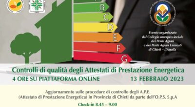 Seminario: Controlli di qualità degli Attestati di Prestazione Energetica – 13 Febbraio 2023