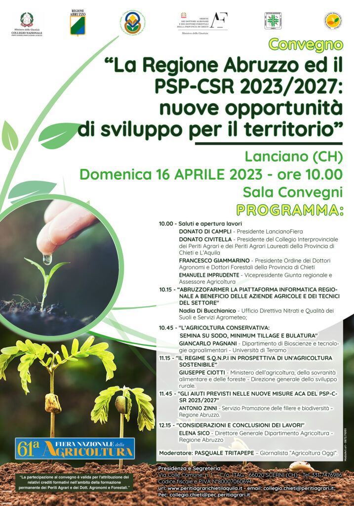 La Regione Abruzzo ed il PSP-CSR 2023/2027: nuove opportunità per il territorio”.